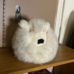 😄Vintage lambs wool stuffed animal pillow rare find